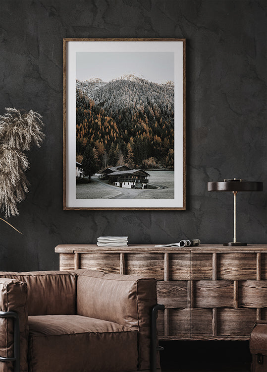 Rustic Houses in the Mountains Poster